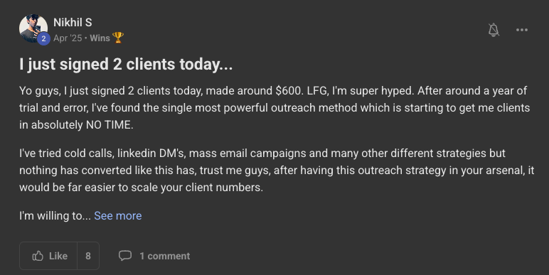 Client win